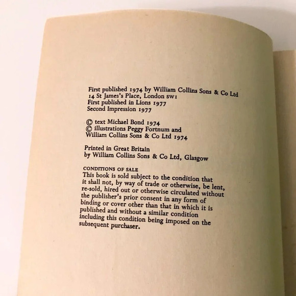 Vtg 1977  Paddington Bear On Top Fontana Lions Book Paperback Michael Bond - Picture 9 of 16